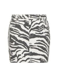 Nela zebra print denim mini skirt at Luisaviaroma